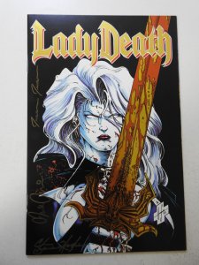 Lady Death #1 Gold Foil Cover (1994) NM Condition! Signed 3 times W/ COA!