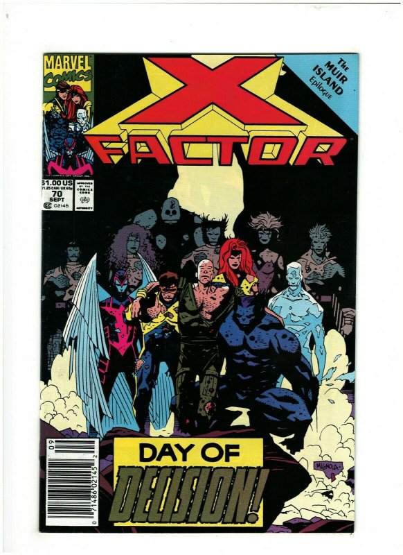 X-Factor #70 NM- 9.2 Newsstand Marvel Comics 1991 Muir Island Saga 