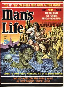 Man's Life 7/1962-Spicy Good Girl Art -Horror themed Zombie cover-Wild!