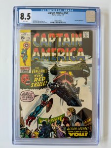 CAPTAIN AMERICA 129 CGC 8.5 RED SKULL HELICOPTER COVER MARVEL COMICS (1970)