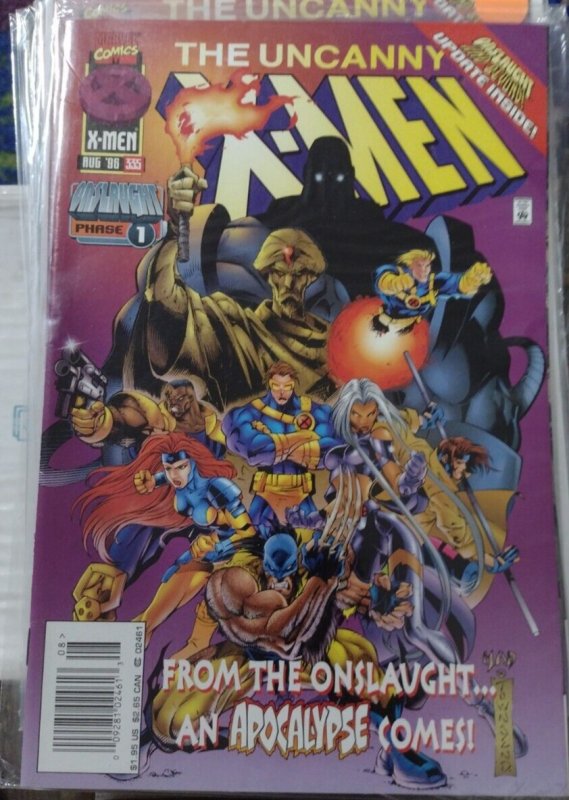 UNCANNY X-MEN #335 1996 MARVEL DISNEY  KEY   ONSLAUGHT JUGGERNAUT  NEWSTAND VAR