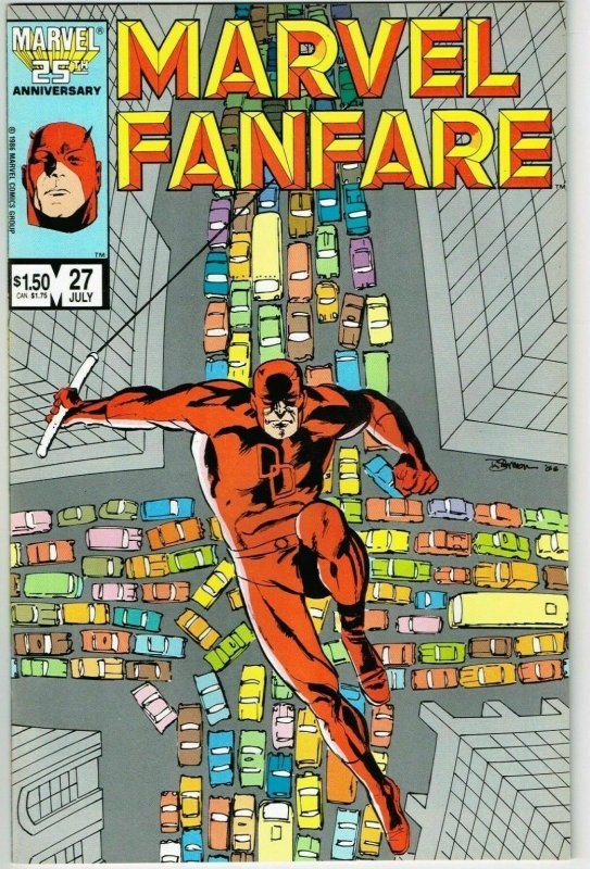 Marvel Fanfare #27 (1982) - 9.0 VF/NM *Cool Daredevil Cover/Spiderman*