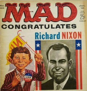 MAD Magazine Jan 1961 No 60 Richard Nixon John F Kennedy Presidents Mr. Peanut