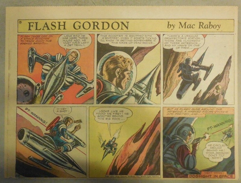 Flash Gordon Sunday Page by Mac Raboy from 5/30/1954 Half Page Size 