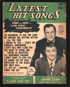 Latest Hit Songs 5/1945-Abbott & Costello photo cover-Includes photos from th...