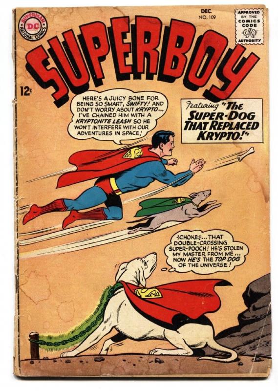 SUPERBOY #109 comic book krypto cover-dc silver age comic g-