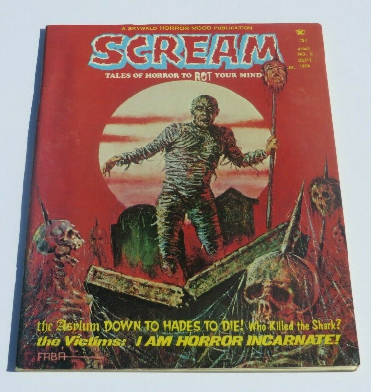 Scream #9 VF- 1974 Skywald Horror Magazine Strange Weird Crazy Frightening Scary