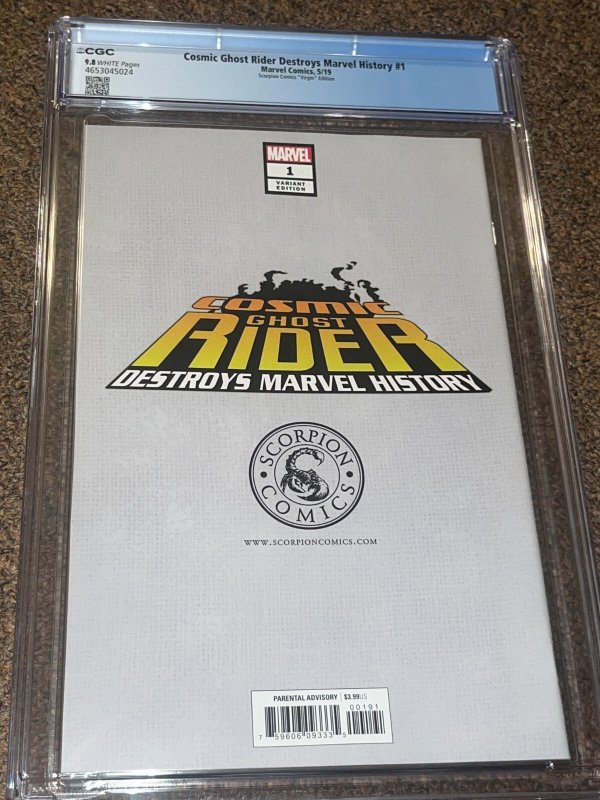 Cosmic Ghost Rider Destroys Marvel History 1 Crain Virgin Variant CGC 9.8