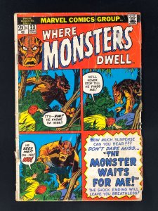 Where Monsters Dwell #23 (1973) GD