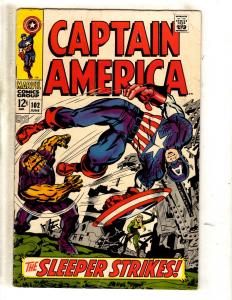 Captain America # 102 FN Marvel Comic Book Silver Age Jack Kirby Stan Lee JL2
