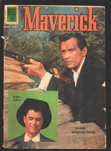 Maverick #18 1962- Dell -Robert Colbert and Jack Kelly TV series photo cover....