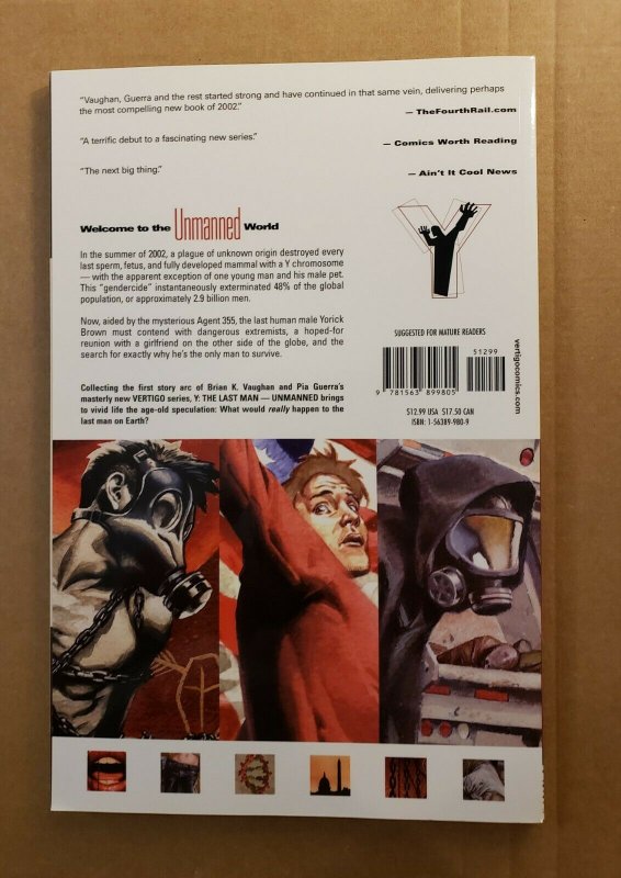 Y THE LAST MAN BOOK 1 UNMANNED TPB SOFT COVER GRAPHIC NOVEL 6TH PRINTING NM