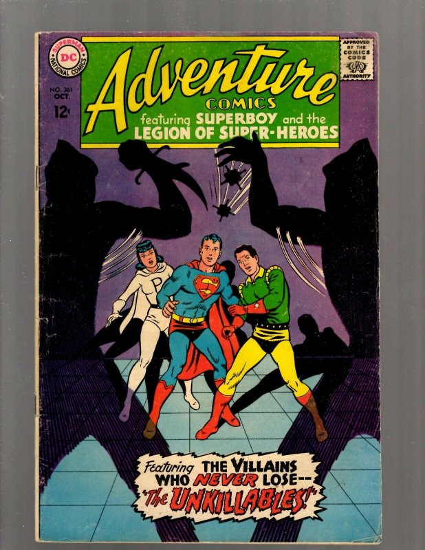 Adventure Comics # 361 FN DC Silver Age Comic Book Superboy Legion Super GK34