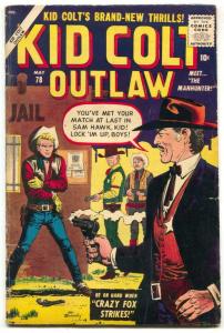 Kid Colt Outlaw #78 1958- 1st SAM HAWK- Atlas Western VG