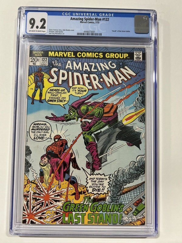 Amazing Spider-Man 122 1973 Cgc 9.2 OW/W pages Marvel Comics