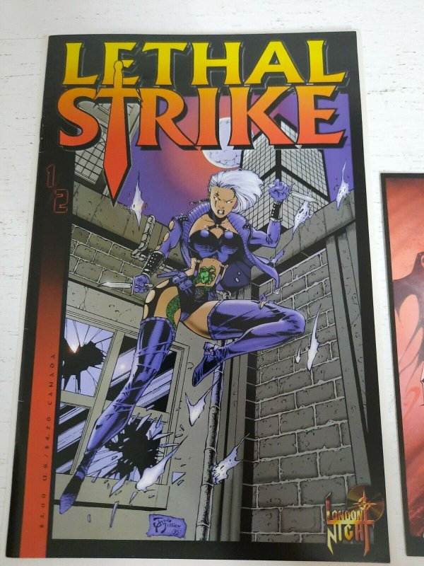 London Night Studios Lethal Strike Comic Book #1/2 (1995) High Grade w/Card