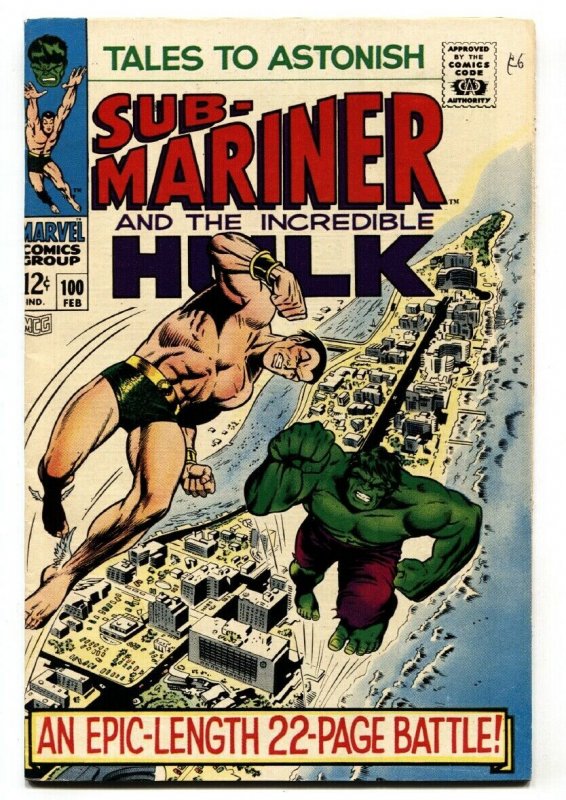 TALES TO ASTONISH #100 HULK-SUB-MARINER-VF-