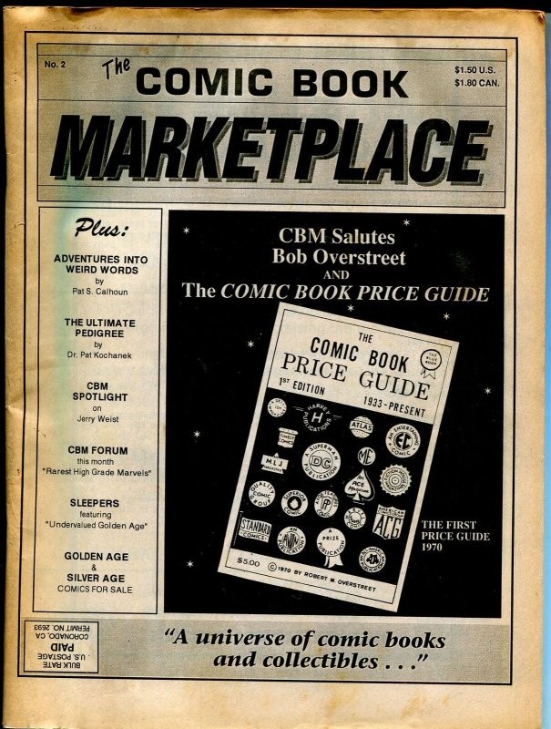 Comic Book Marketplace #2 1991-historic fanzine-ads-info-FN