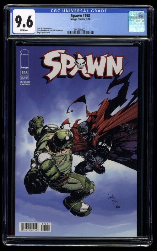 Spawn #198 CGC NM+ 9.6 White Pages Greg Capullo Cover!