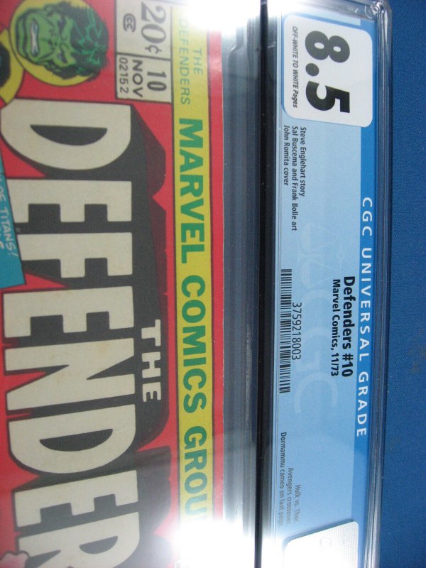 DEFENDERS 10 CGC 8.5 HULK VS THOR AVENGERS 1973 MARVEL