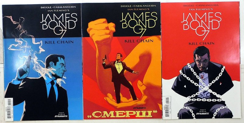 James Bond: Kill Chain Lot of 3 #1, 4, 5 (2017) Dynamite 1st Print Comic Books