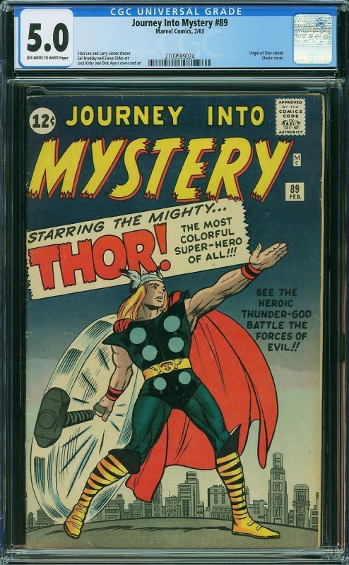 JOURNEY INTO MYSTERY #89 CGC 5.0 (1963)