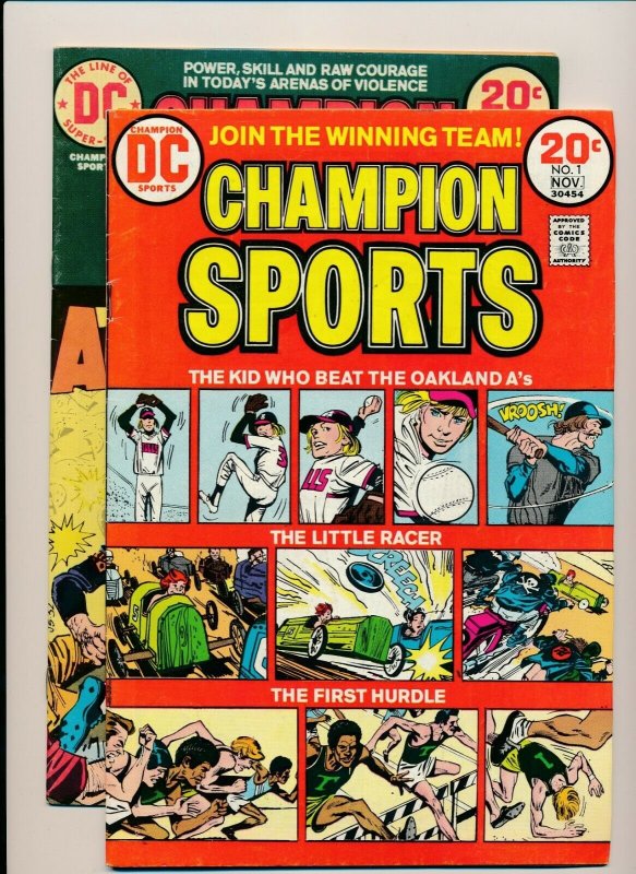 DC Set of 2-CHAMPION SPORTS #1 & #2 1973  FINE  (PF895)