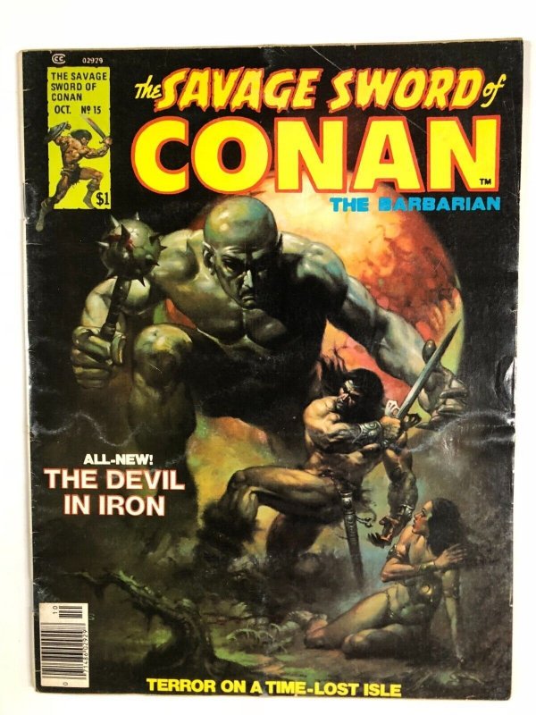 SAVAGE SWORD OF CONAN 15  (October 1976) GOOD Thomas, Buscem, Byrne pin up 