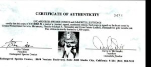 CYNDER #1, NM-, Signed Hernandez, Linda, David, Michael, 1995 COA Limited