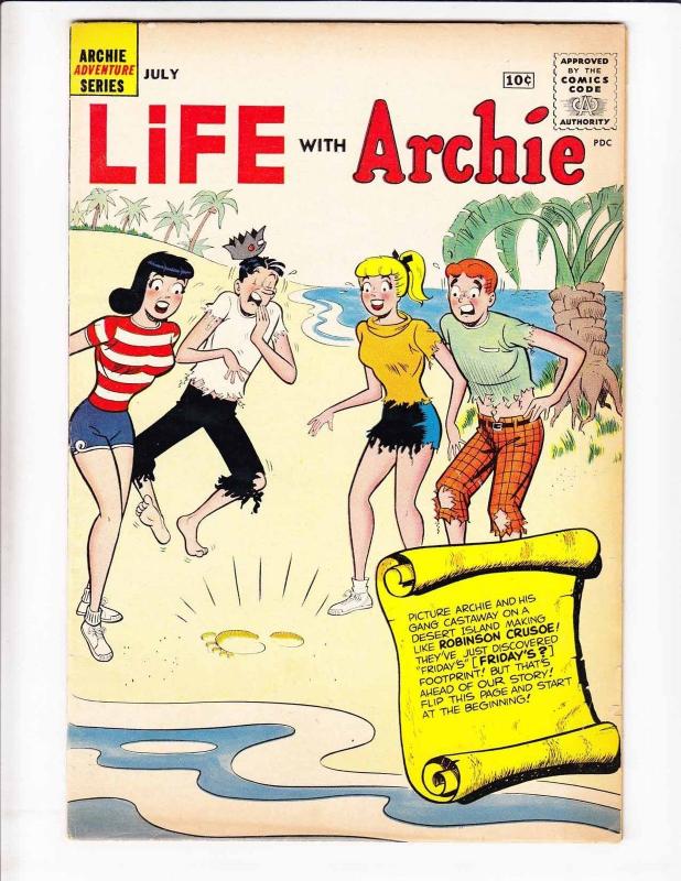 Life With Archie #3 VG+ july 1960 - shipwreck cover a la robinson crusoe 