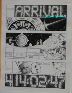 MIKE HINGE original art, 8 page Sci-Fi story, Arrival, Astronauts, Smithsonian