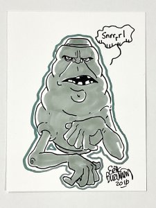 SLIMER BY ERIK BURNHAM ORIGINAL ART PEN AND MARKER SIGNED