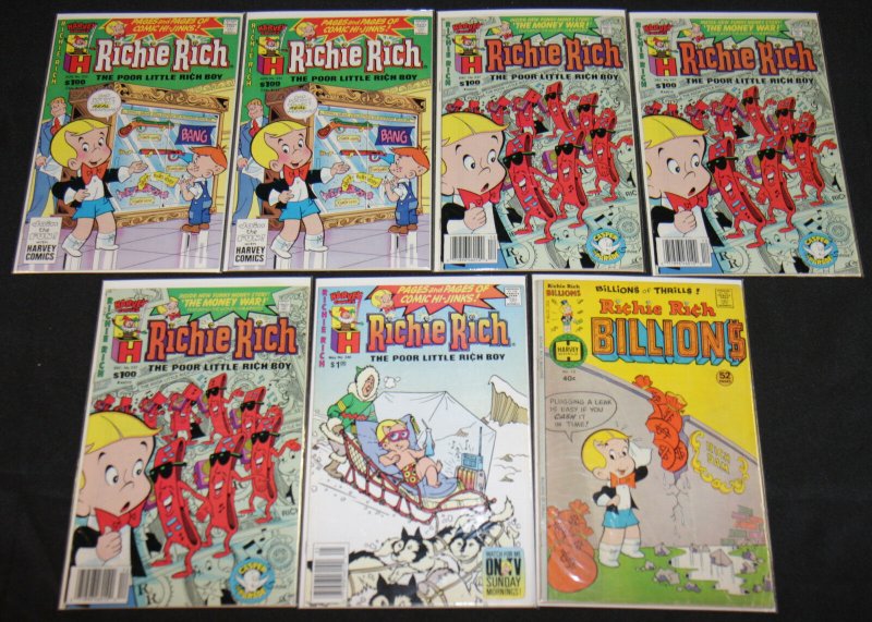 Harvey Bronze Age RICHIE RICH TITLES 46pc Mid Grade Comic Lot FN-VF