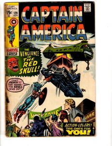 Captain America # 129 VG Marvel Comic Book Avengers Hulk Thor Red Skull RH1