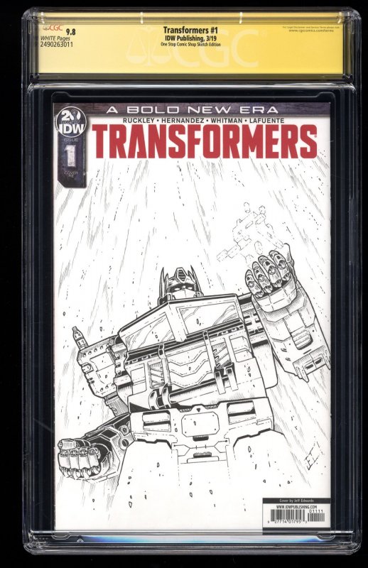 Transformers #1 CGC NM/M 9.8 Signed/Sketch SS Jeff Edwards & Steve Lydic
