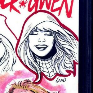 Spider-Gwen #1 BLANK CGC SS 9.6 signed SKETCH JAM Land Bagley Rodriguez Latour