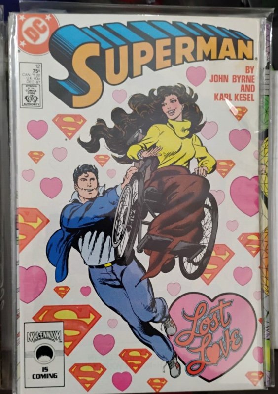 SUPERMAN # 12 1987  DC comics john byrne  CLARK KENT   lost love