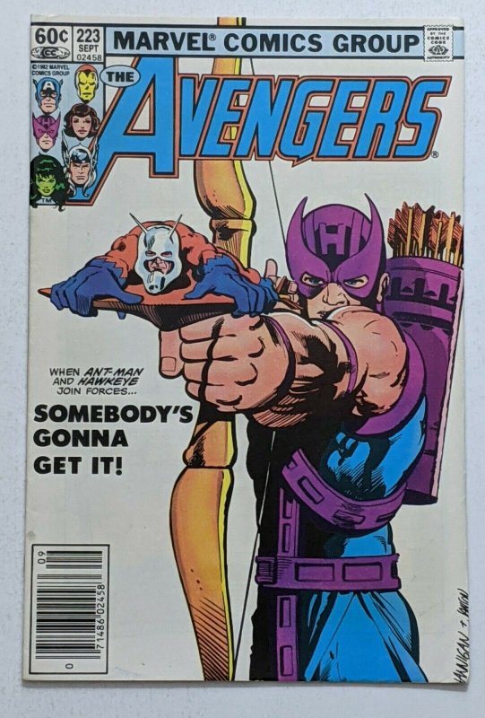 Avengers #223 (Sept 1982, Marvel) FN 6.0 Taskmaster appearance Newsstand edition