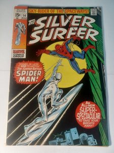 Silver Surfer #14, FN+ 1st Spider-Man MeetingMarvel, 1970 JR1