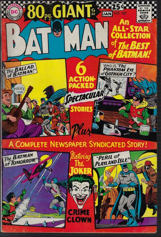 Batman #187 (DC, 1966) FN-
