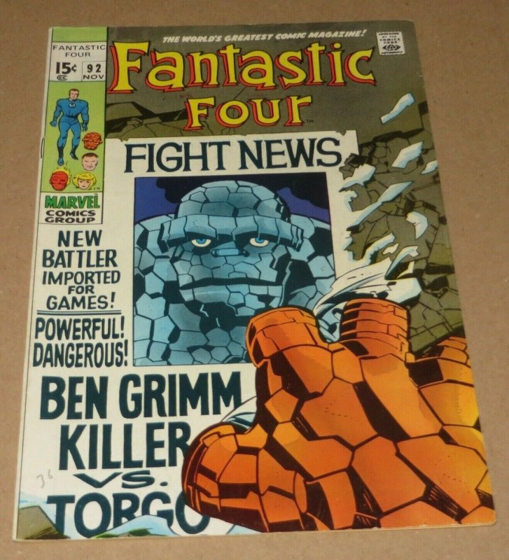 Fantastic Four #92 FN/VF 1969 Marvel Silver Age Comic Book Jack King Kirby Art