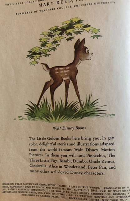 Bambi- little golden book,1946, name/rest unmarked