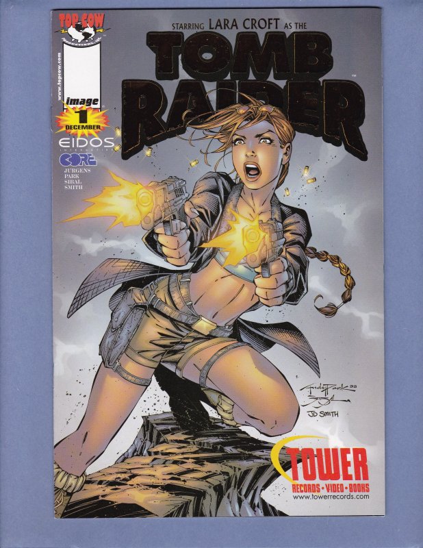 Tomb Raider #1 NM- Tower Records Gold Variant Cover Top Cow 1999