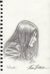 The Female Kimiko from The Boys (Comics) Side Bust Pencil Art by Russ Braun