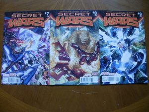 3 Near-Mint Marvel SECRET WARS #7 #8 #9 (2016) Hickman Ribic (Battleworld Doom)