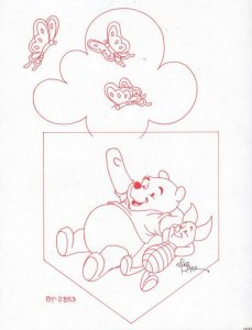 Winnie-the-Pooh Disney Red Ink Concept Art - Pooh Piglet BY-2853 by Mike Royer