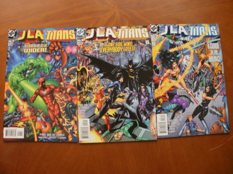 3 Near-Mint DC JLA / THE TITANS Comic #1 2 3 (1998 1999) Grayson Complete Set