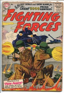 OUR FIGHTING FORCES #14-1956-DC-SILVER AGE-TANK COVER-vg
