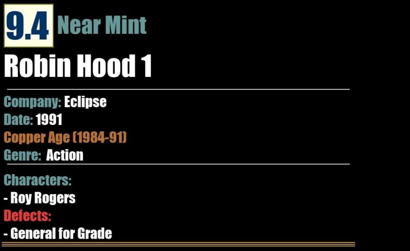 Robin Hood 1 (1991) NM Eclipse comic