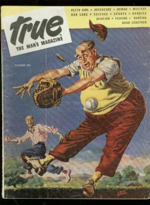 TRUE PULP-OCT 1946-BASEBALL COVER-ALBERT DORNE-PETTY VG